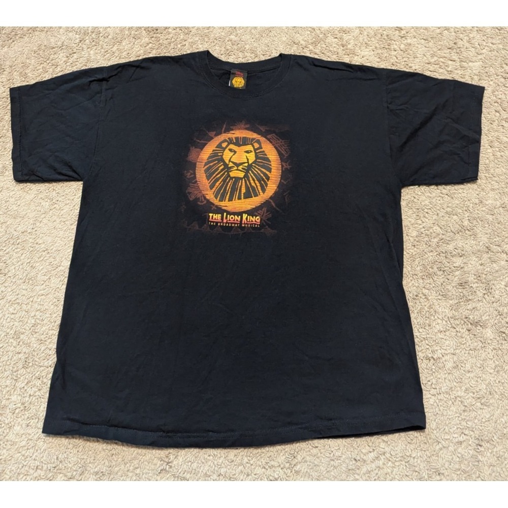 Disney The Lion King Broadway Musical T-Shirt Sz XL Black Graphic Tee Simba